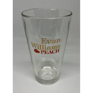 Evan Williams Peach, Embossed Pint Glass, Collectible Barware Peach Logo Glass